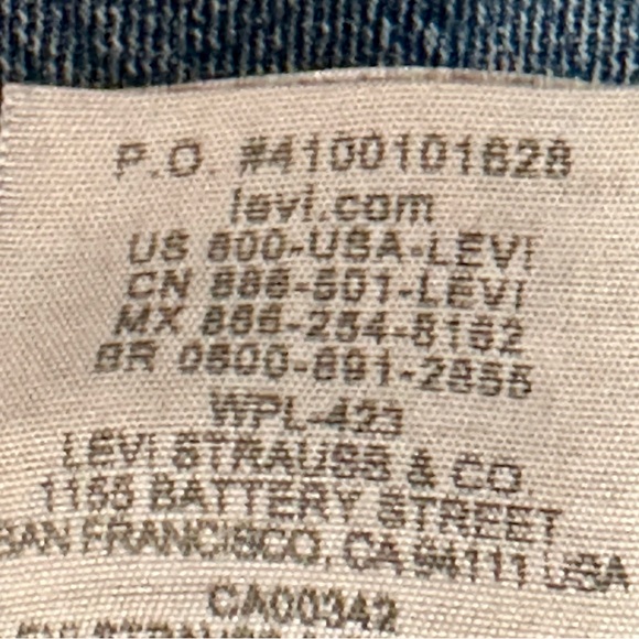 Levis Mens Sz 38x29 Classic 501 Original Button Fly Denim Blue Jeans Americana - Picture 4 of 10